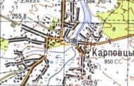 Топографічна карта Карпівців