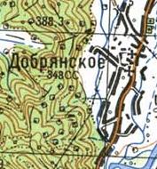 Topographic map of Dobryanske