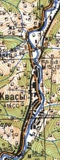 Topographic map of Kvasy