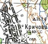 Topographic map of Krychovo