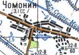 Топографічна карта Чомониного