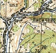 Топографічна карта Лисичово
