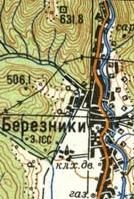 Topographic map of Bereznyky