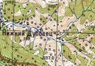 Topographic map of Nyzhniy Dubovets