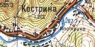 Topographic map of Kostryna