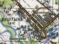 Topographic map of Bushtyno