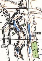 Топографическая карта Гюновки