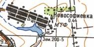 Топографическая карта Новософиевки