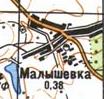 Топографічна карта Малишівки