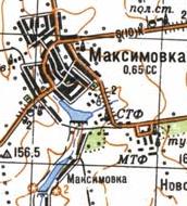 Топографическая карта Максимовки