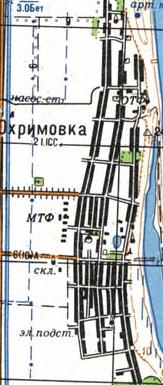 Топографическая карта Охримовки