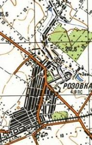 Topographic map of Rozivka
