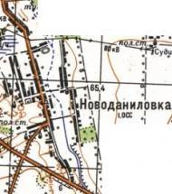 Топографическая карта Новоданиловки