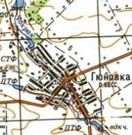 Топографічна карта Гюнівки
