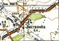 Топографическая карта Листвянки