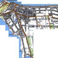Топографическая карта Каменки-Днепровской