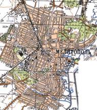 Topographic map of Melitopol