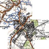Топографическая карта Молочанска