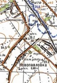 Topographic map of Novopavlivka