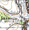 Топографічна карта Балинців