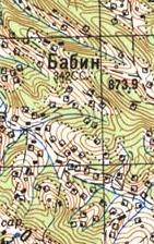 Topographic map of Babyn