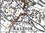 Topographic map of Kazaniv