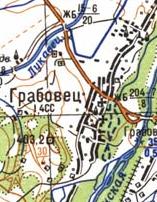 Топографическая карта Грабовца