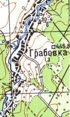Топографическая карта Грабовки