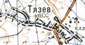 Topographic map of Tyaziv