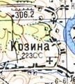 Topographic map of Kozyna