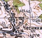Topographic map of Chesnyky
