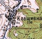 Topographic map of Klischivna