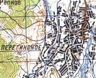 Topographic map of Pereginske