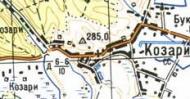 Топографічна карта Козарих