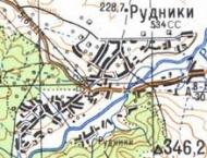 Topographic map of Rudnyky