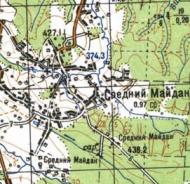 Topographic map of Seredniy Maydan