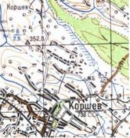 Топографічна карта Коршова