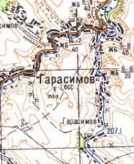 Topographic map of Garasymiv