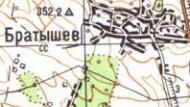 Topographic map of Bratyshiv